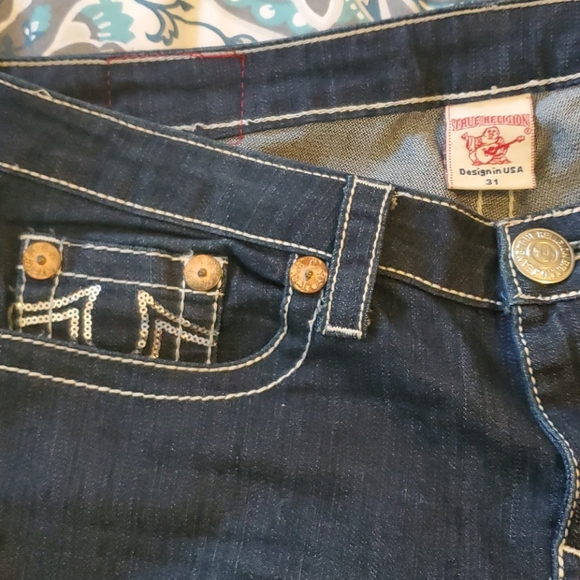 Women Billy Blue Jean True Religion Shorts Size 31 - Picture 5 of 5